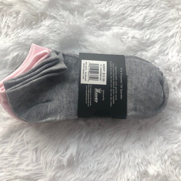 NWT STRAWBERRY GRAY TEAL AMD PINK  6 PACK NO SHOW SOCKS - Picture 4 of 9